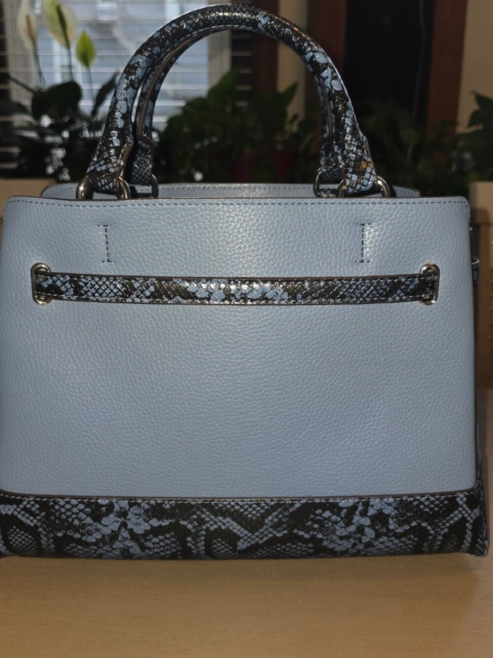 Michael Kors Reed Medium Satchel Crossbody Denim Blue Matching Billfold - NWT! - Picture 2 of 11